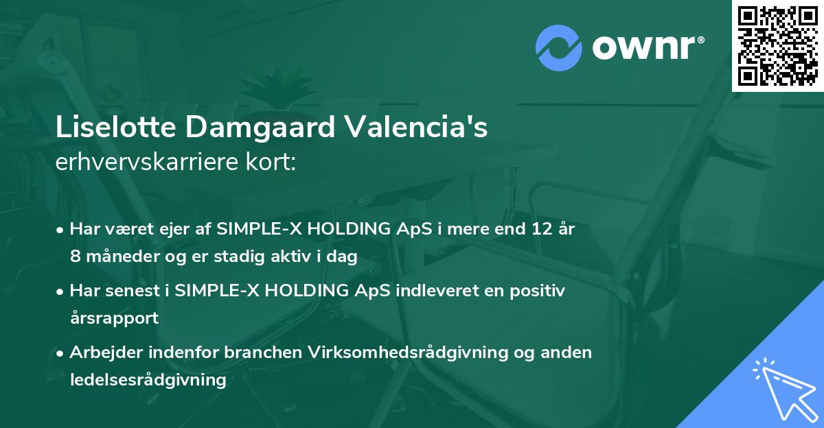 Liselotte Damgaard Valencia's erhvervskarriere kort