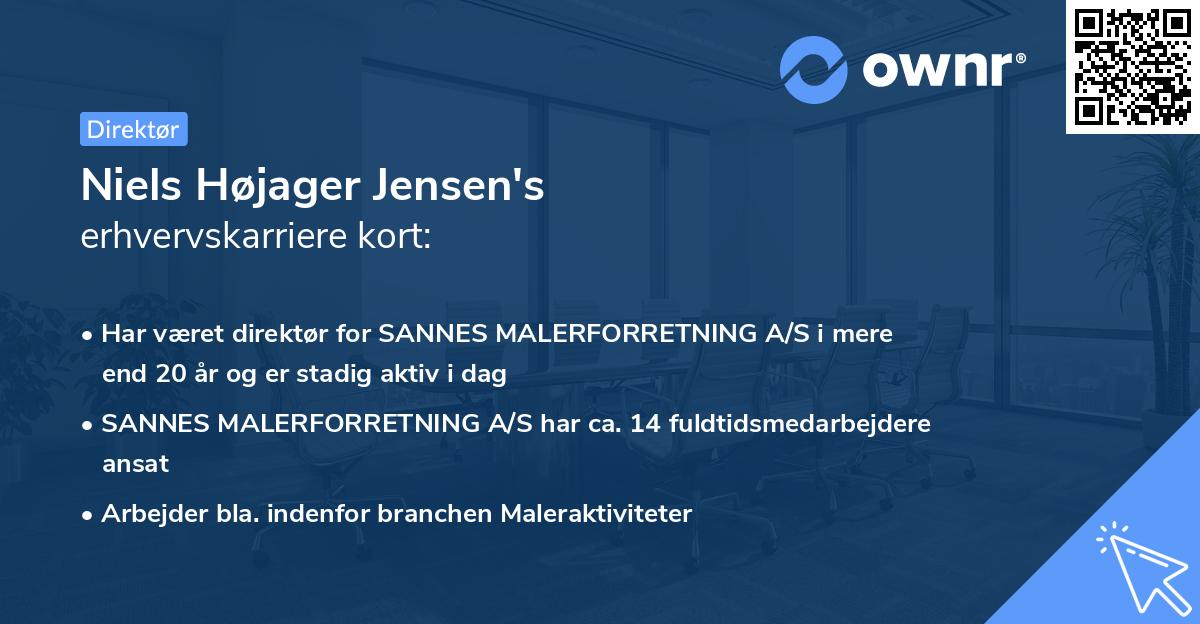 Niels Højager Jensen's erhvervskarriere kort