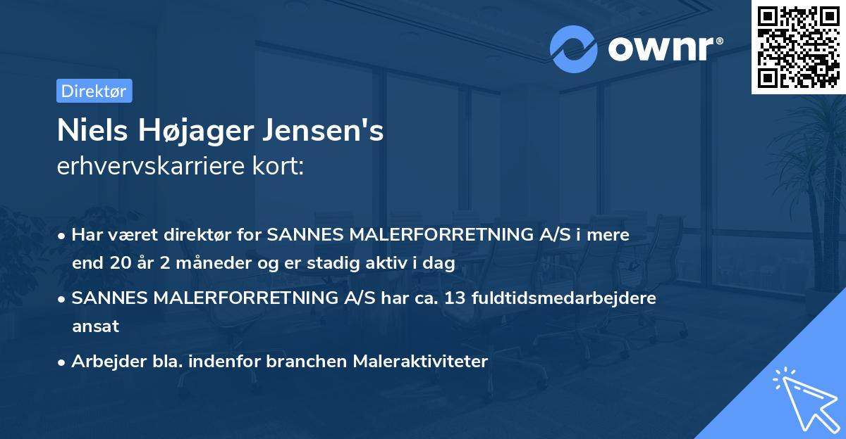 Niels Højager Jensen's erhvervskarriere kort