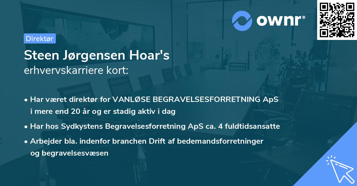 Steen Jørgensen Hoar's erhvervskarriere kort