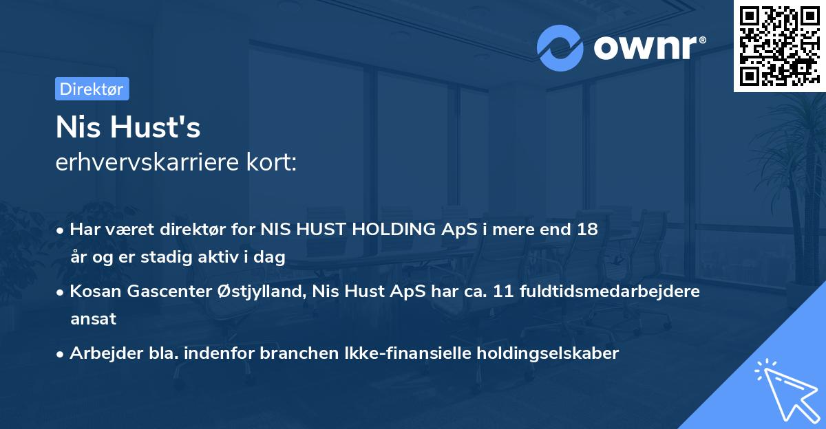 Nis Hust's erhvervskarriere kort