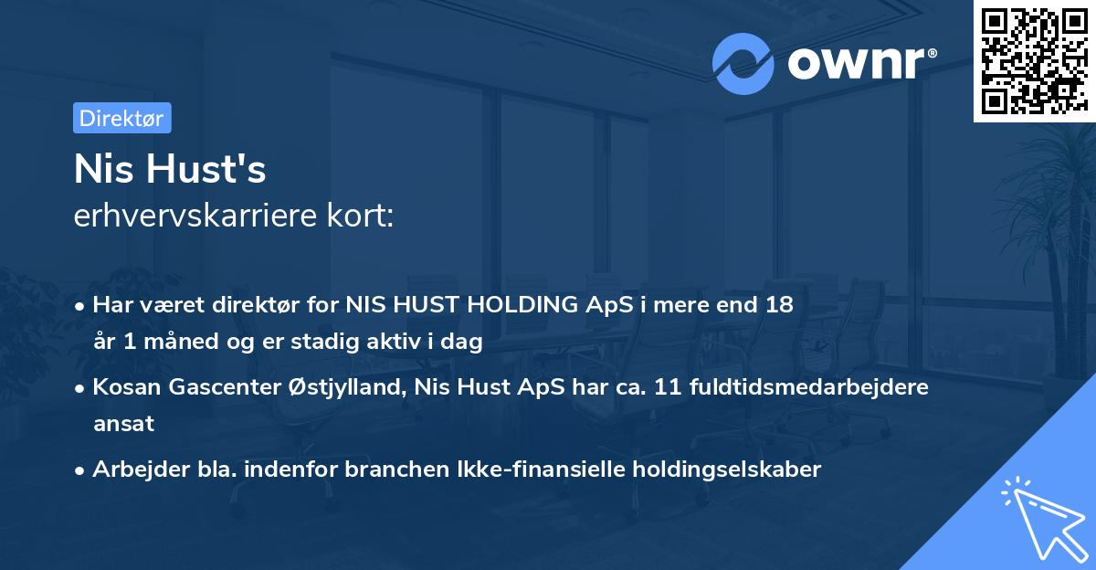 Nis Hust's erhvervskarriere kort