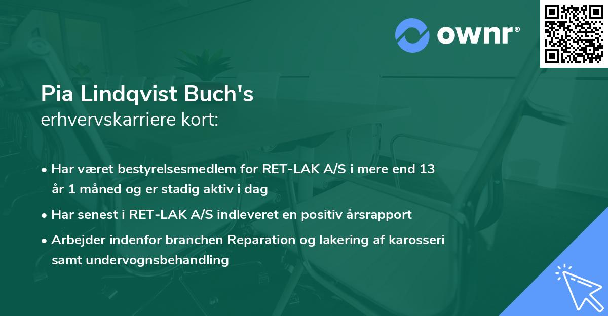 Pia Lindqvist Buch's erhvervskarriere kort