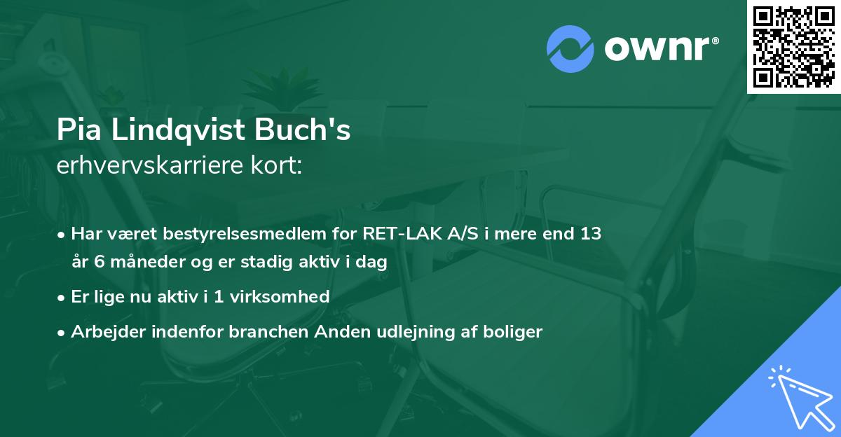 Pia Lindqvist Buch's erhvervskarriere kort