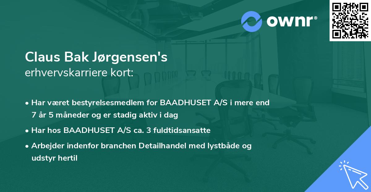 Claus Bak Jørgensen's erhvervskarriere kort