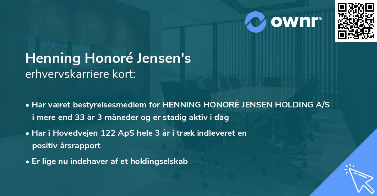 Henning Honoré Jensen's erhvervskarriere kort