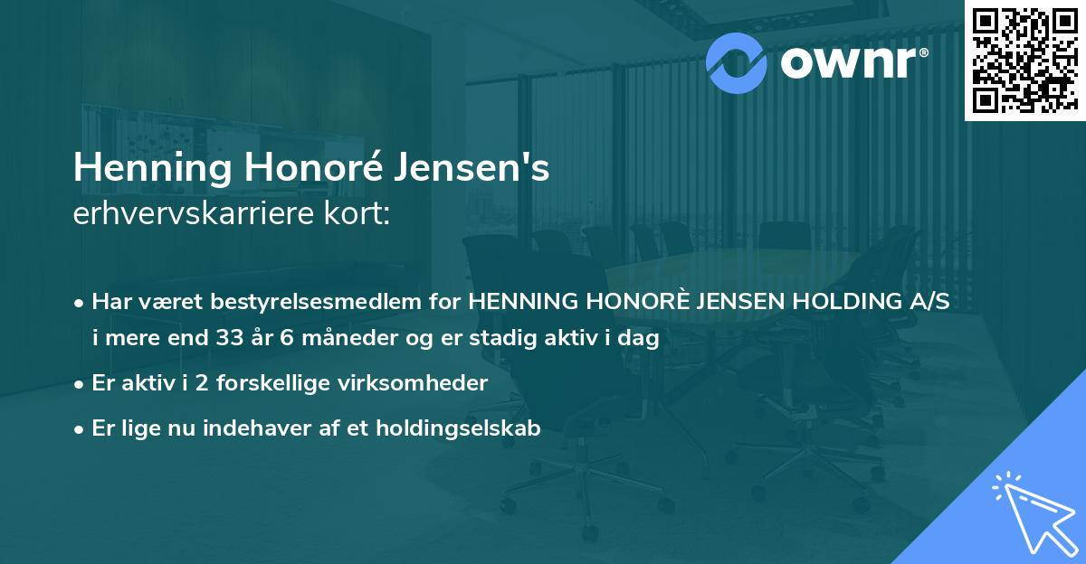 Henning Honoré Jensen's erhvervskarriere kort