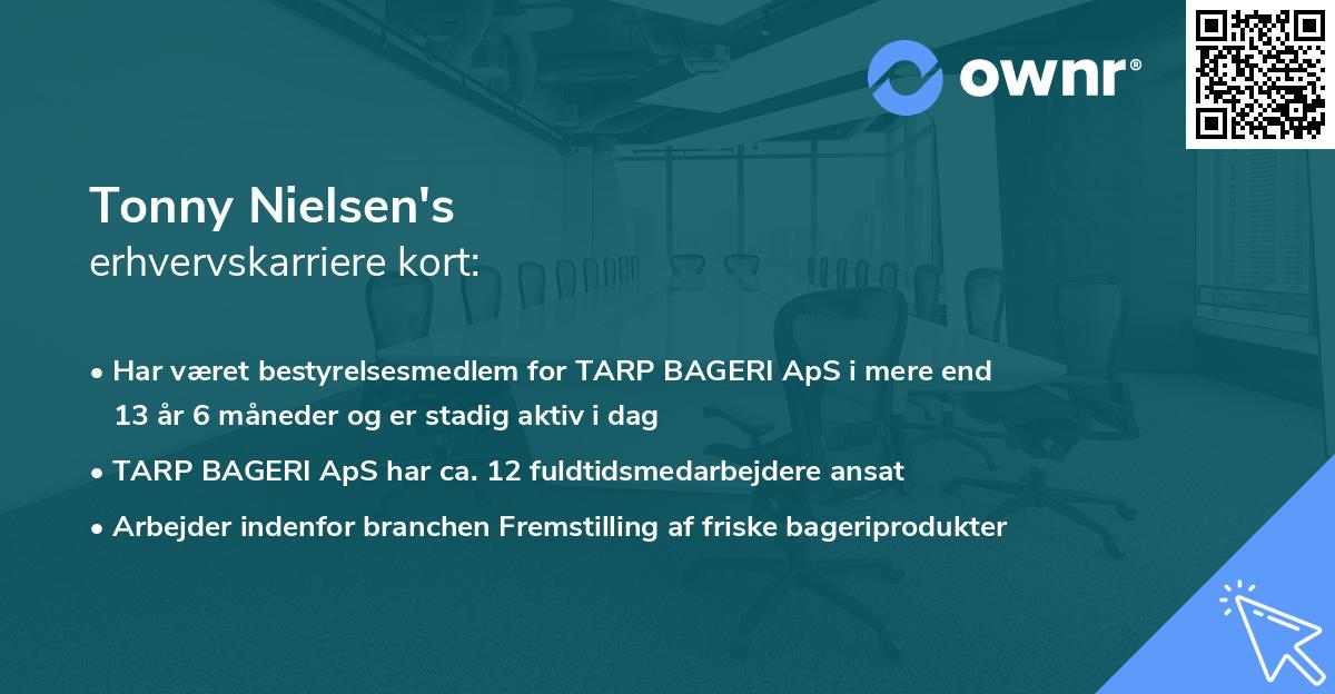 Tonny Nielsen's erhvervskarriere kort