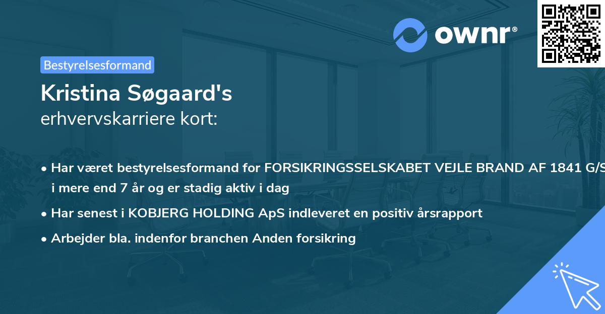 Kristina Søgaard's erhvervskarriere kort