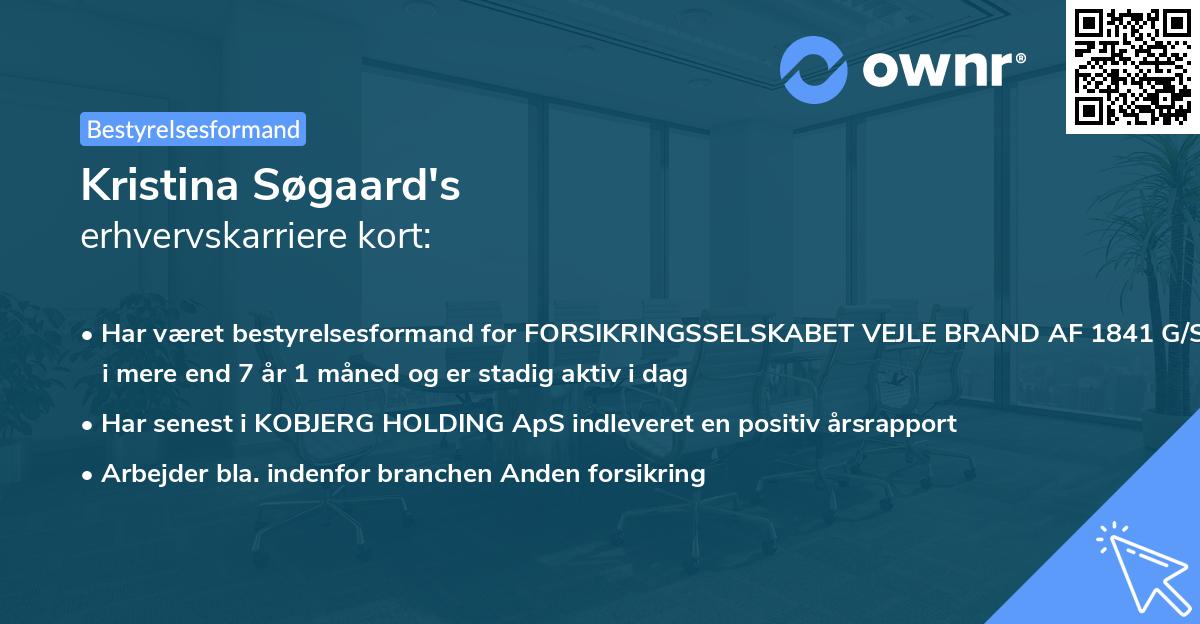 Kristina Søgaard's erhvervskarriere kort