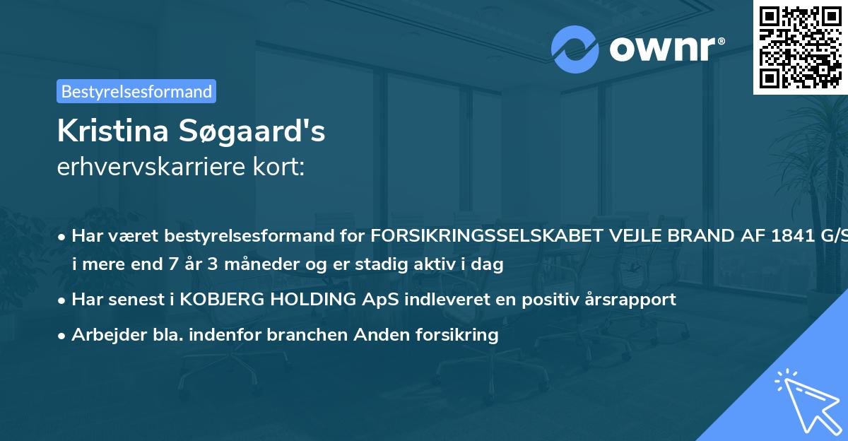 Kristina Søgaard's erhvervskarriere kort