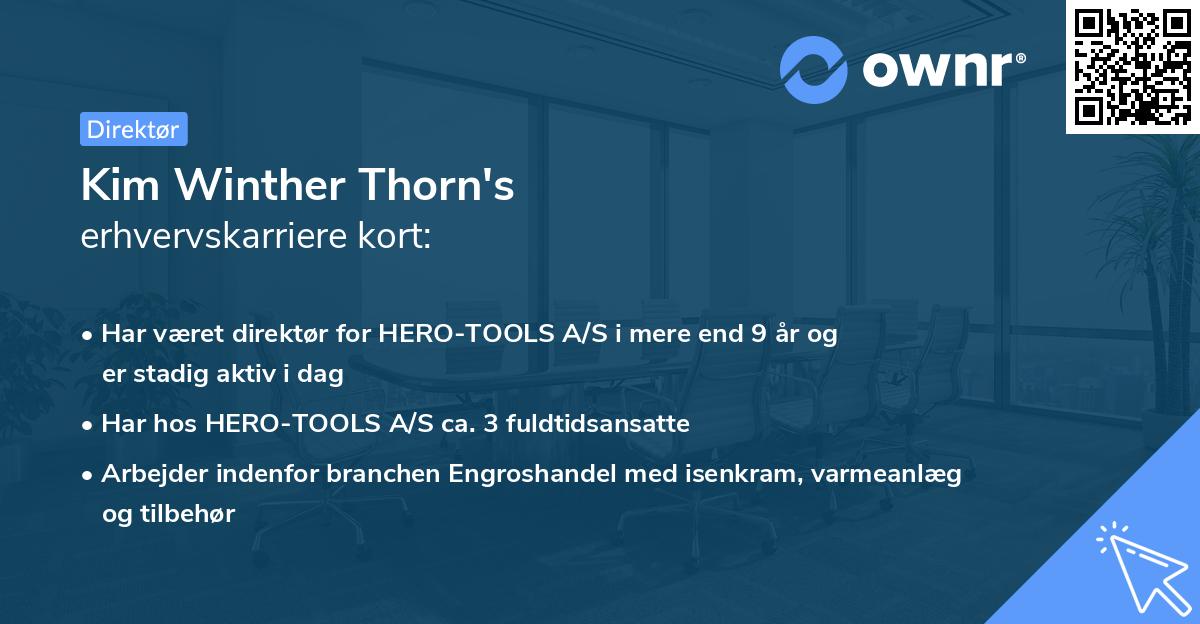 Kim Winther Thorn's erhvervskarriere kort