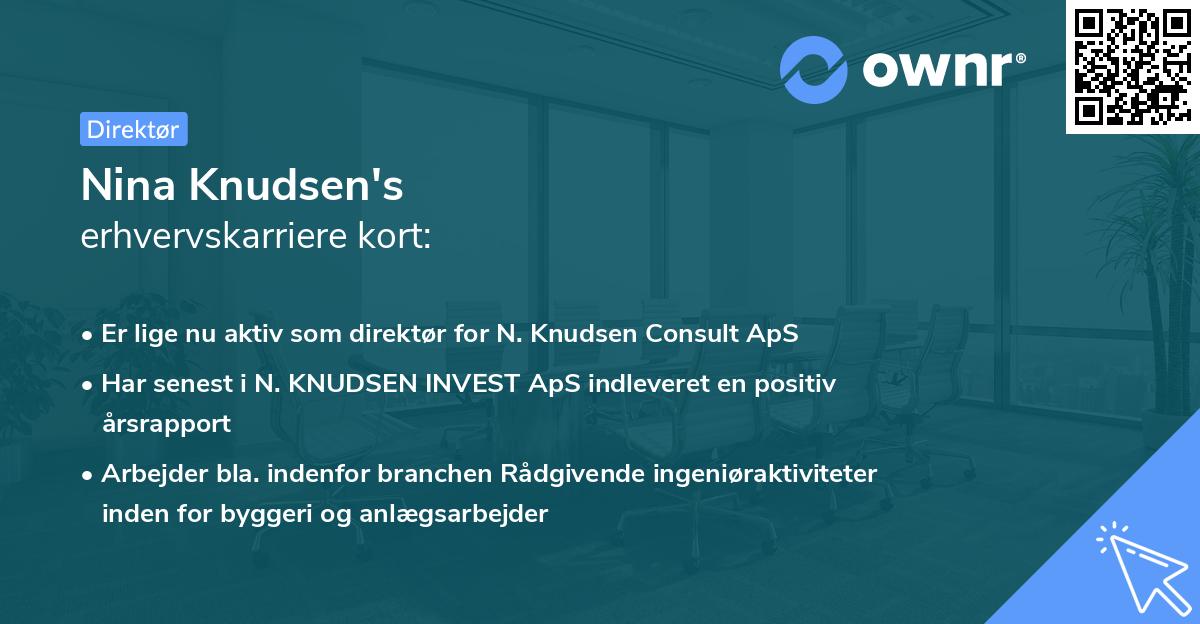Nina Knudsen's erhvervskarriere kort