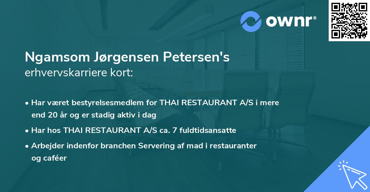 Ngamsom Jørgensen Petersen's erhvervskarriere kort