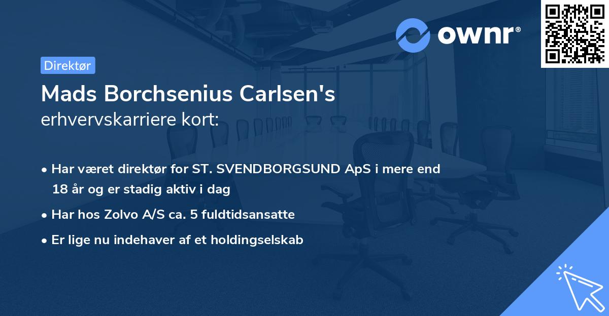 Mads Borchsenius Carlsen's erhvervskarriere kort