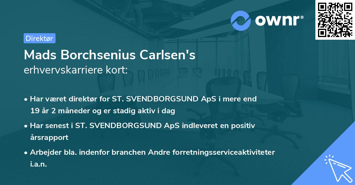 Mads Borchsenius Carlsen's erhvervskarriere kort