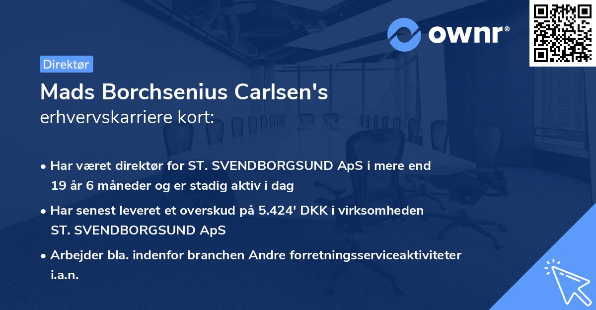 Mads Borchsenius Carlsen's erhvervskarriere kort