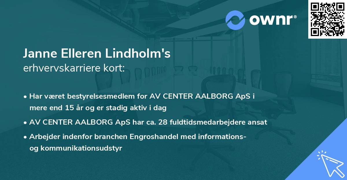 Janne Elleren Lindholm's erhvervskarriere kort