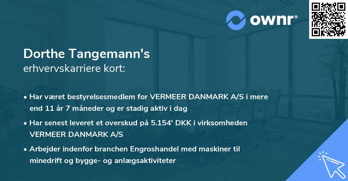 Dorthe Tangemann's erhvervskarriere kort