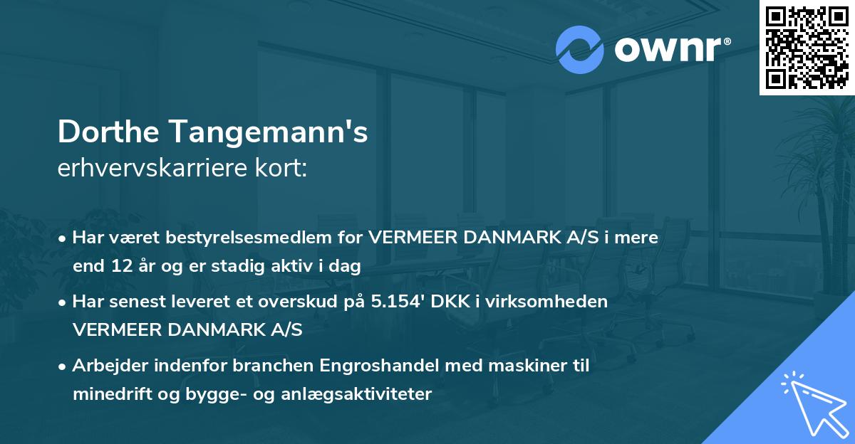 Dorthe Tangemann's erhvervskarriere kort