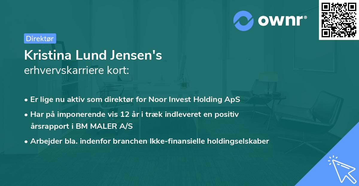 Kristina Lund Jensen's erhvervskarriere kort