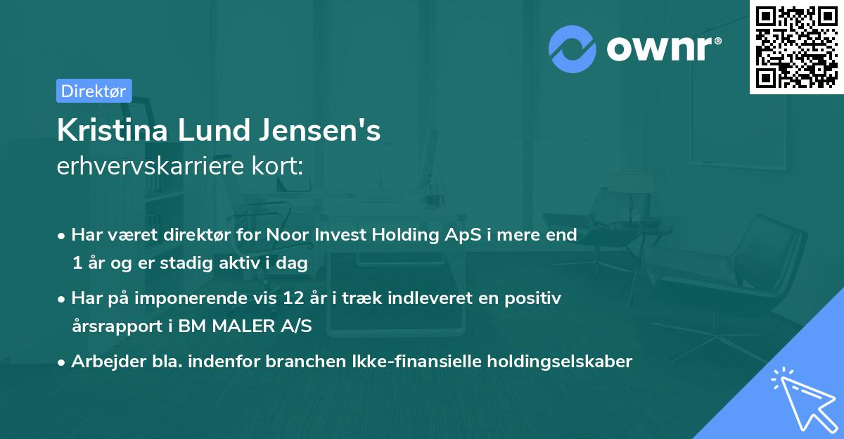 Kristina Lund Jensen's erhvervskarriere kort