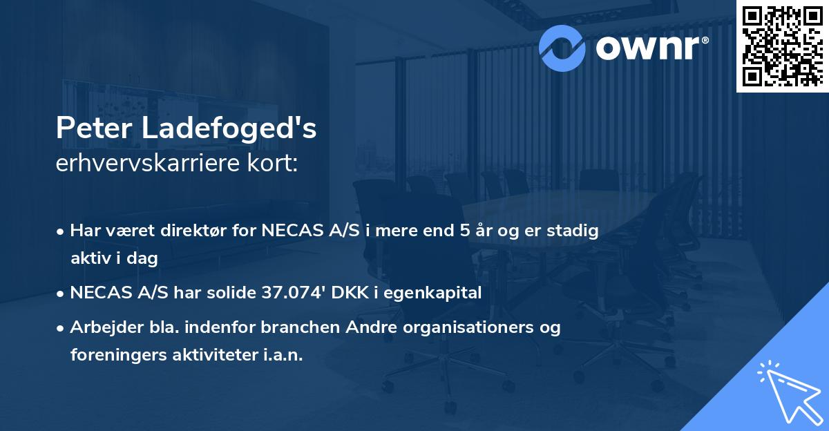 Peter Ladefoged's erhvervskarriere kort