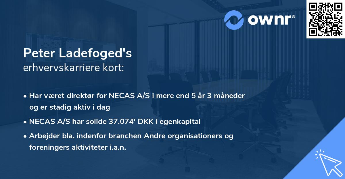 Peter Ladefoged's erhvervskarriere kort