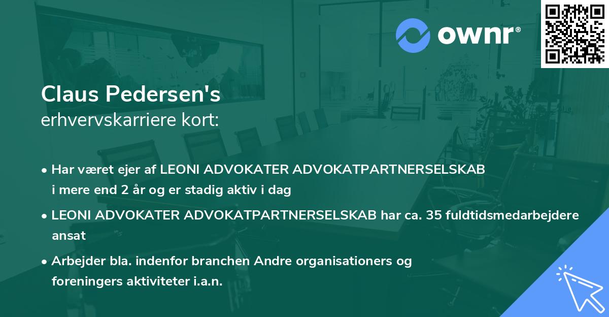 Claus Pedersen's erhvervskarriere kort