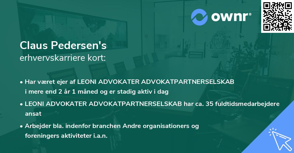 Claus Pedersen's erhvervskarriere kort