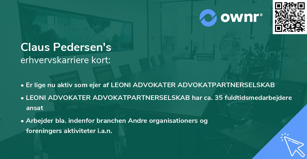 Claus Pedersen's erhvervskarriere kort