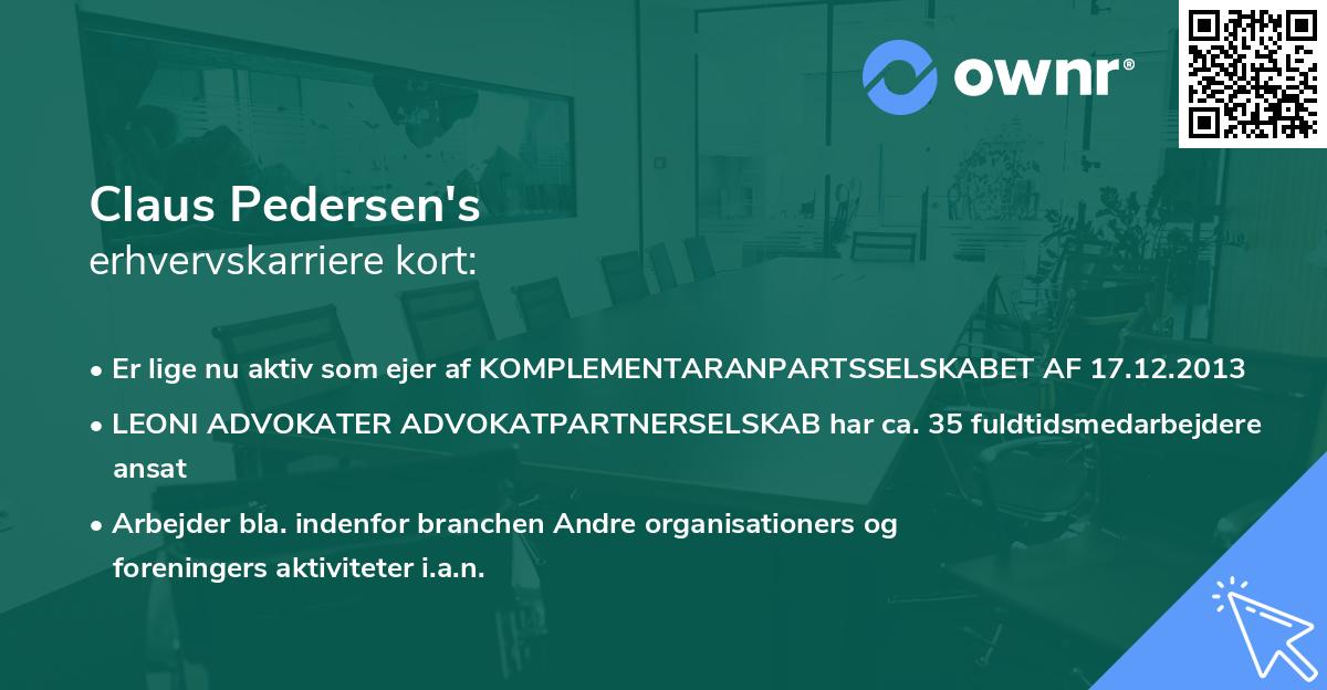 Claus Pedersen's erhvervskarriere kort