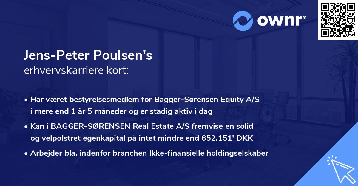 Jens-Peter Poulsen's erhvervskarriere kort