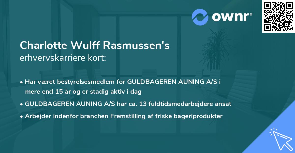 Charlotte Wulff Rasmussen's erhvervskarriere kort