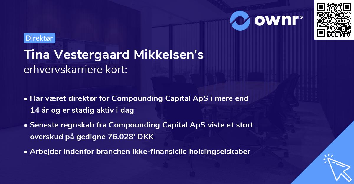 Tina Vestergaard Mikkelsen's erhvervskarriere kort