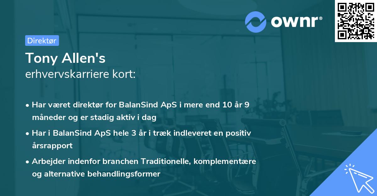 Tony Allen's erhvervskarriere kort