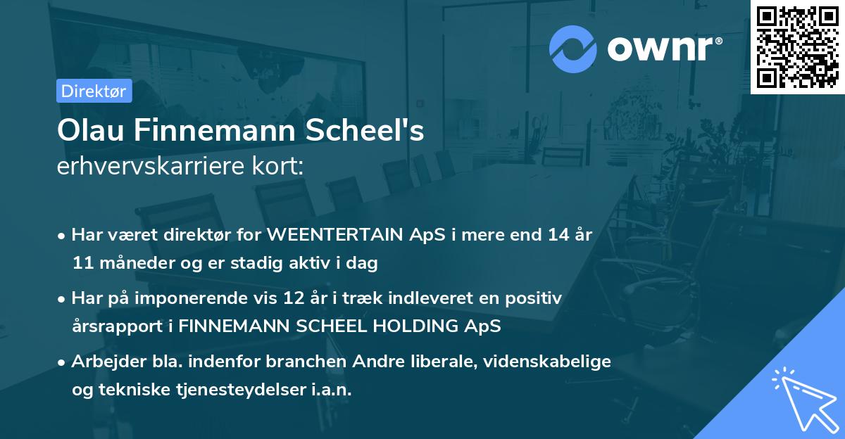 Olau Finnemann Scheel's erhvervskarriere kort