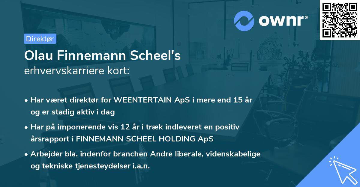 Olau Finnemann Scheel's erhvervskarriere kort