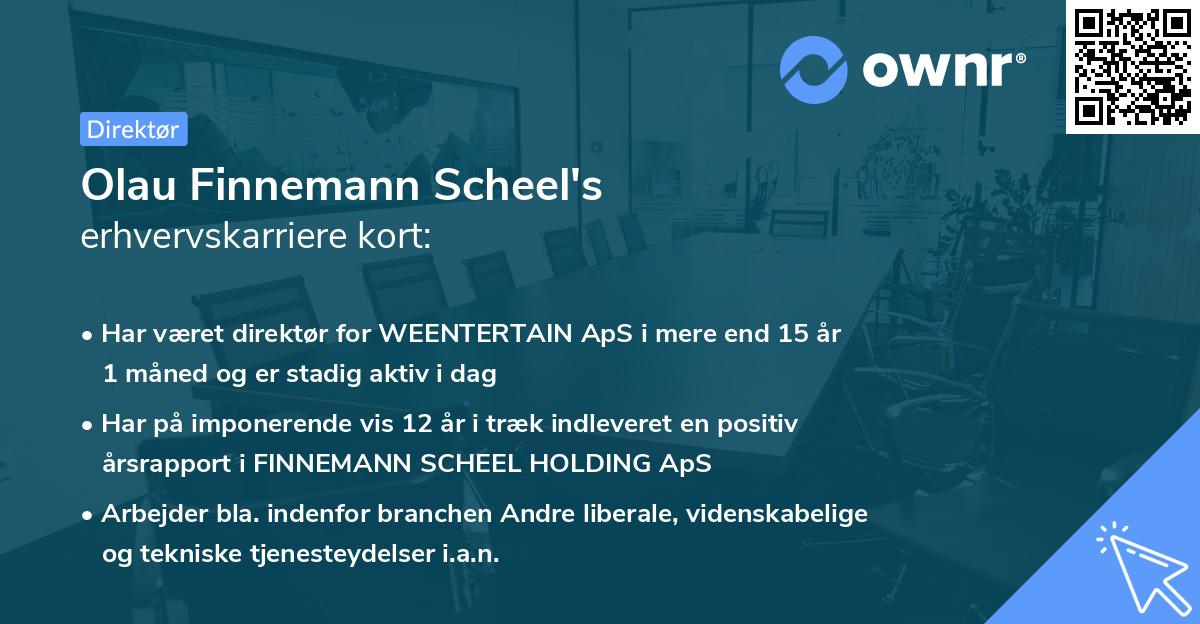 Olau Finnemann Scheel's erhvervskarriere kort