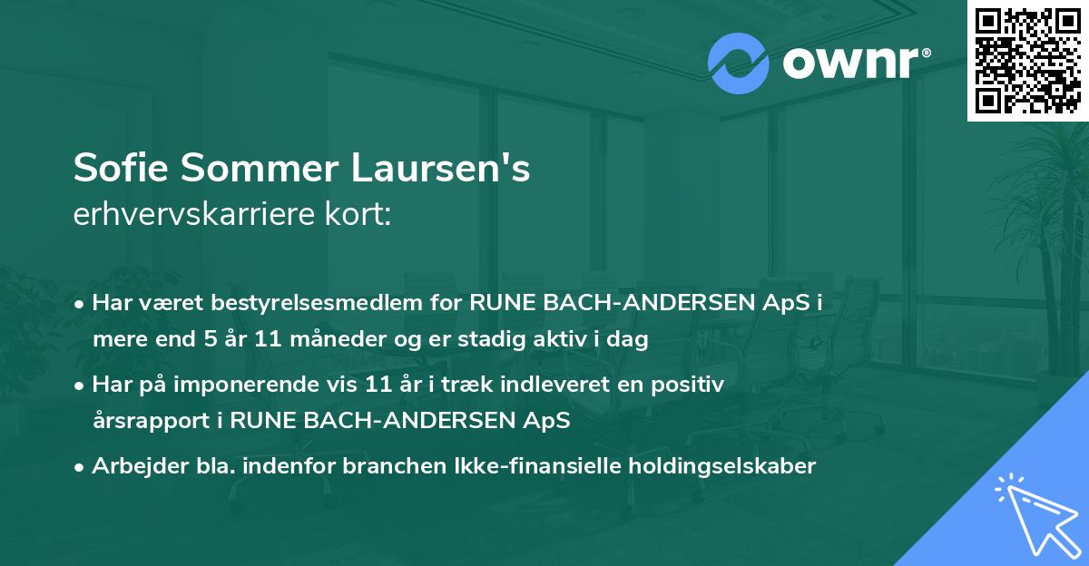 Sofie Sommer Laursen's erhvervskarriere kort