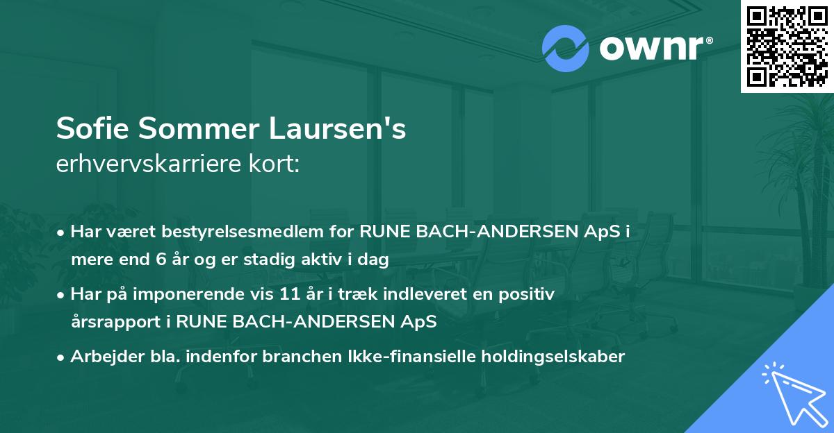 Sofie Sommer Laursen's erhvervskarriere kort