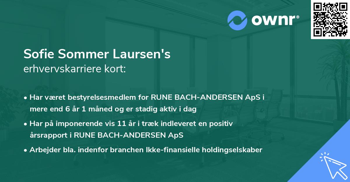 Sofie Sommer Laursen's erhvervskarriere kort