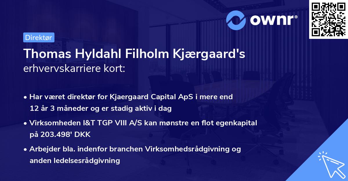Thomas Hyldahl Filholm Kjærgaard's erhvervskarriere kort