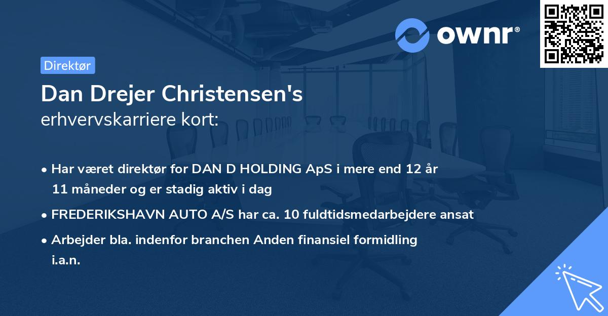 Dan Drejer Christensen's erhvervskarriere kort
