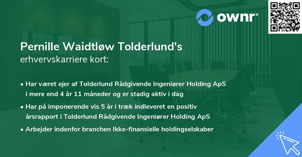 Pernille Waidtløw Tolderlund's erhvervskarriere kort