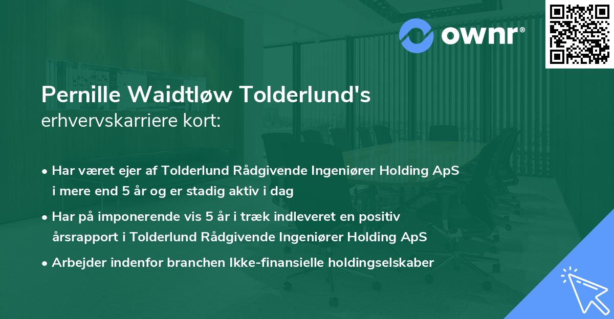 Pernille Waidtløw Tolderlund's erhvervskarriere kort