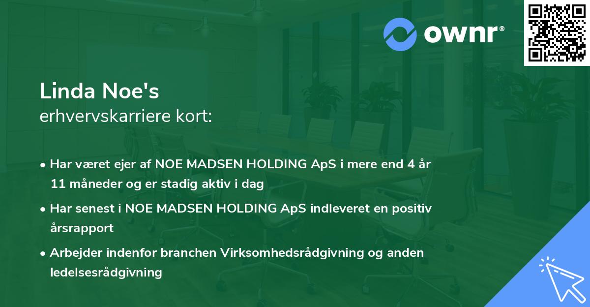 Linda Noe's erhvervskarriere kort