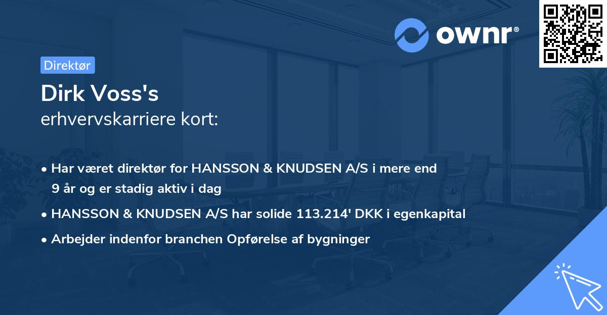 Dirk Voss's erhvervskarriere kort