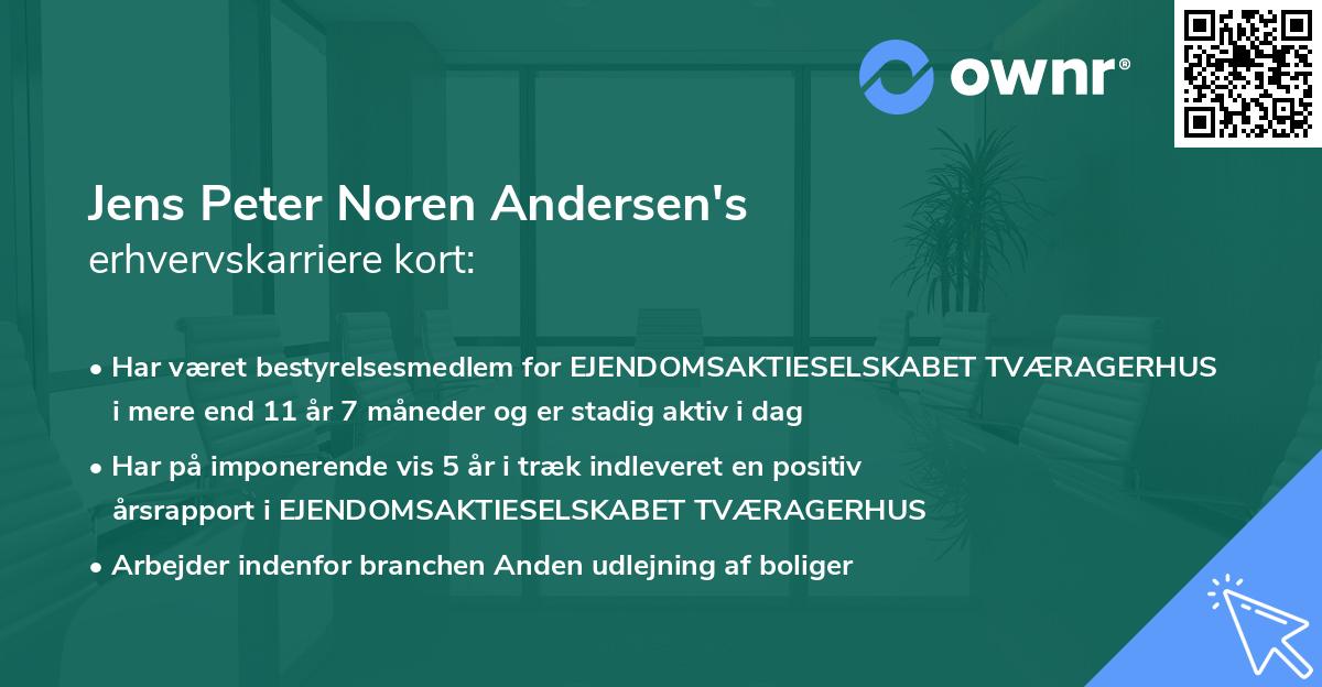 Jens Peter Noren Andersen's erhvervskarriere kort