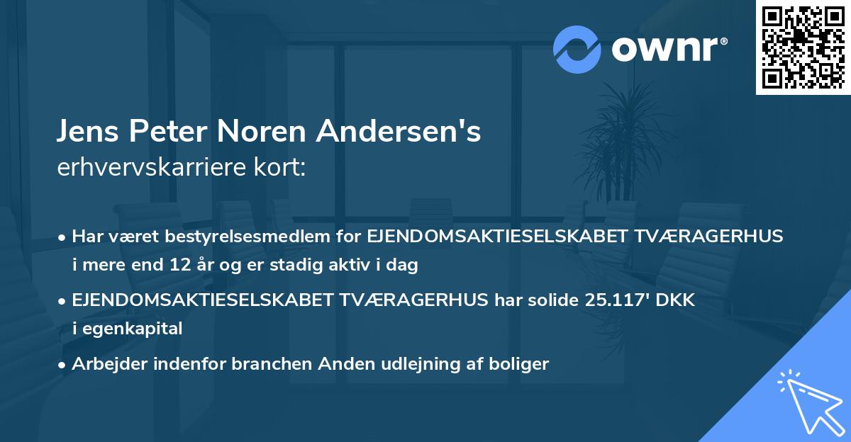 Jens Peter Noren Andersen's erhvervskarriere kort